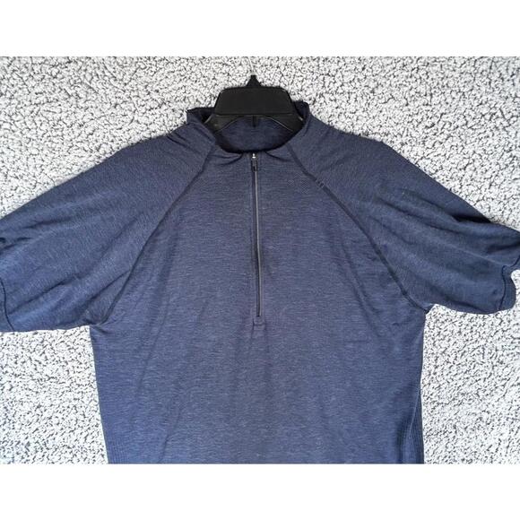 Lululemon Switchback Short Sleeve 1/4 Zip Heathered Navy Mens XXL - Picture 3 of 5